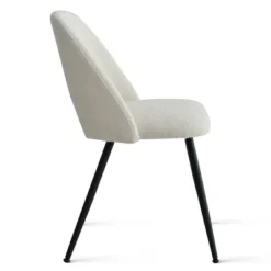 Set Of 4 Edwin Upholstered Faux Shearling Side Chair Black Legs -The Pop Maison -Furniture Haven Shop GUEST 31861c7d 259c 430b bc3e c9354c23a459