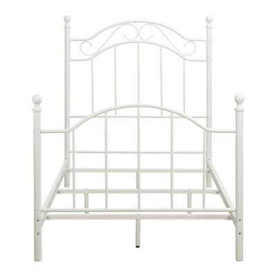 Twin Rozella Metal Bed White - Dorel Living 1 Twin Rozella Metal Bed White - Dorel Living