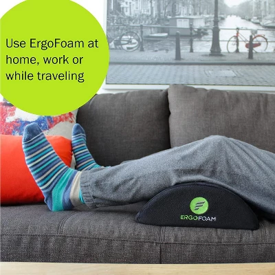 ErgoFoam Ergonomic Foot Rest Under Desk - Premium Velvet Soft Foam Footrest For Desk - Most Comfortable Desk Foot Rest In The World For Lumbar 2 ErgoFoam Ergonomic Foot Rest Under Desk - Premium Velvet Soft Foam Footrest For Desk - Most Comfortable Desk Foot Rest In The World For Lumbar - Image 2