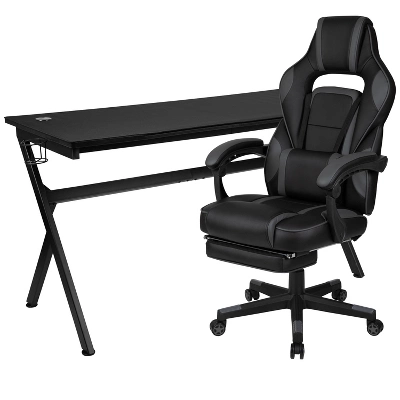 Flash Furniture Gaming Desk With Cup Holder/Headphone Hook/Removable Mousepad Top & Reclining Back/Arms Gaming Chair With Footrest 16 Flash Furniture Gaming Desk With Cup Holder/Headphone Hook/Removable Mousepad Top & Reclining Back/Arms Gaming Chair With Footrest - Image 16
