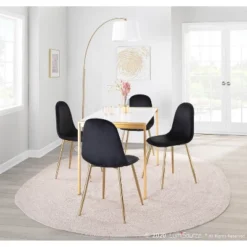 Set Of 2 Pebble Contemporary Dining Chairs Gold/Black - LumiSource -Furniture Haven Shop GUEST 33d9a42b 4f09 4151 b688 8a8b9a1a6d38