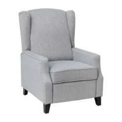 Emma And Oliver Fabric Upholstered Easy Push Back Recliner - Classic Wingback Design With Nailhead Accent Trim And Footrest -Furniture Haven Shop GUEST 33ed7dcf 35ae 4ee9 affe f4ddc29ff0c4