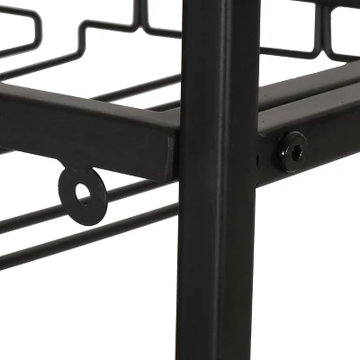 Boster Boho Industrial 21 Bottle Floor Wine Rack With Storage Natural/Black - Christopher Knight Home 9 Boster Boho Industrial 21 Bottle Floor Wine Rack With Storage Natural/Black - Christopher Knight Home - Image 9