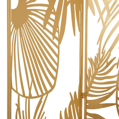 Glam Metal Palms Room Divider Screen Gold - Olivia & May 4 Glam Metal Palms Room Divider Screen Gold - Olivia & May - Image 4