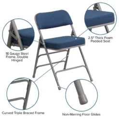 Flash Furniture 2 Pack HERCULES Series Premium Curved Triple Braced & Hinged Fabric Upholstered Metal Folding Chair 22 Flash Furniture 2 Pack HERCULES Series Premium Curved Triple Braced & Hinged Fabric Upholstered Metal Folding Chair -Furniture Haven Shop GUEST 35f4d901 487e 42a4 9097 e715658f0b66