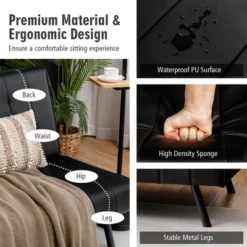 Costway Futon Sofa Bed PU Leather Convertible Folding Couch Sleeper Lounge White/Black/Grey -Furniture Haven Shop GUEST 35f90686 34a6 4023 9f1e f8086b77c366