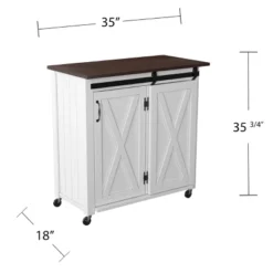 Lashire Barn Door Kitchen Cart Dark Brown/White - Aiden Lane 13 Lashire Barn Door Kitchen Cart Dark Brown/White - Aiden Lane -Furniture Haven Shop GUEST 35fc2bf9 1d95 4fed ae96 379f4b7ea9e7