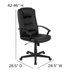 Flash Furniture Biscayne Flash Fundamentals High Back Black LeatherSoft-Padded Task Office Chair With Arms 16 Flash Furniture Biscayne Flash Fundamentals High Back Black LeatherSoft-Padded Task Office Chair With Arms -Furniture Haven Shop GUEST 379bbda7 1e9a 4ef1 8560 ea56cdfef3e9