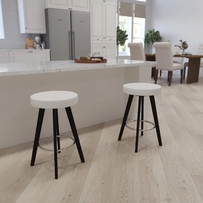 Merrick Lane Contemporary Counter Stool With Retro 4-Point Wood Legs And Metal Footrest 1 Merrick Lane Contemporary Counter Stool With Retro 4-Point Wood Legs And Metal Footrest