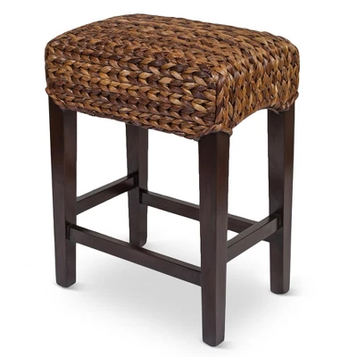 BirdRock Home Seagrass Backless Counter Stool - Espresso 1 BirdRock Home Seagrass Backless Counter Stool - Espresso