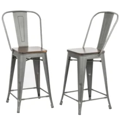 Set Of 2 24" Reed Wood Seat Counter Height Barstool - Carolina Chair & Table -Furniture Haven Shop GUEST 37e5eaf4 6daf 46bb a004 1929e1f23c7c