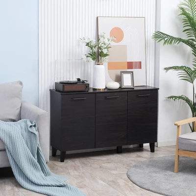 HOMCOM Sideboard Buffet Cabinet, Kitchen Cabinet With Adjustable Shelf, Coffee Bar Cabinet, Dark Walnut 1 HOMCOM Sideboard Buffet Cabinet, Kitchen Cabinet With Adjustable Shelf, Coffee Bar Cabinet, Dark Walnut