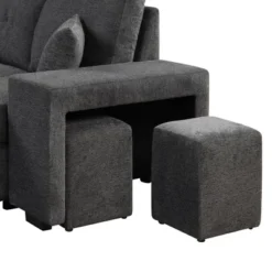 95" Pull Out Sleeper Sofa, Reversible L-Shape Sectional Couch With Storage Chaise And 2 Stools-ModernLuxe -Furniture Haven Shop GUEST 384fe5bd eb01 451e ae72 764ac57cceb9