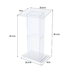 Lectern With Shelf Clear Acrylic - Hampden Furnishings -Furniture Haven Shop GUEST 3861d798 03f8 4bb2 9417 da5c4bd56339