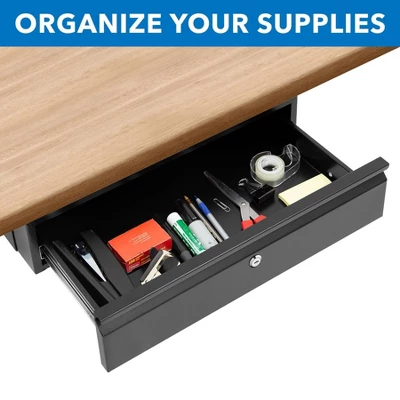 Mount-It! Under Desk Pull-Out Drawer With Lock And 2 Keys Included | Mounts To Desktops Tables And Workbenches Over 0.71 Inches Thick | Matte Black 6 Mount-It! Under Desk Pull-Out Drawer With Lock And 2 Keys Included | Mounts To Desktops Tables And Workbenches Over 0.71 Inches Thick | Matte Black - Image 6
