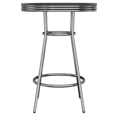 3pc Summit Bar Height Dining Sets With Swivel Stools Black/Bright Chrome - Winsome 3 3pc Summit Bar Height Dining Sets With Swivel Stools Black/Bright Chrome - Winsome - Image 3