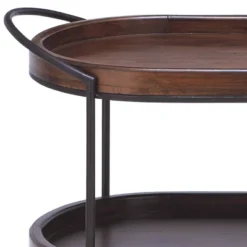 Wood 3 Tier Oval Tray Cart Brown - Olivia & May -Furniture Haven Shop GUEST 39faa755 6df5 474c 9580 f33c9c553d8c