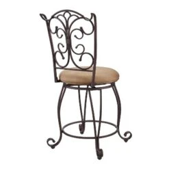 24" Genna Back Bar Counter Height Barstool Brown - Linon -Furniture Haven Shop GUEST 3ae59677 bc20 4c04 9823 26576a4d356f