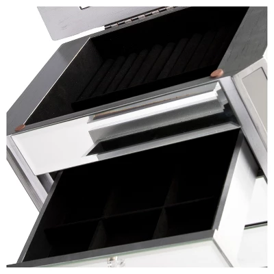 Melanie 7 Drawer Glam Jewelry Armoire Mirrored/Brushed - Aiden Lane 7 Melanie 7 Drawer Glam Jewelry Armoire Mirrored/Brushed - Aiden Lane - Image 7