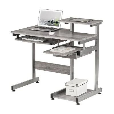 Complete Computer Workstation Desk Gray - Techni Mobili 10 Complete Computer Workstation Desk Gray - Techni Mobili - Image 10