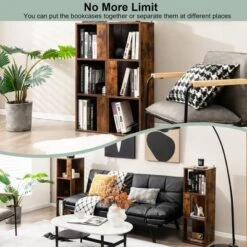 Costway 2 PCS 3-tier Wood Bookshelf Display Storage Rack For Small Spaces White/Rustic Brown 14 Costway 2 PCS 3-tier Wood Bookshelf Display Storage Rack For Small Spaces White/Rustic Brown -Furniture Haven Shop GUEST 3c0b5032 1ce3 4198 a84e 764d7657e3ec