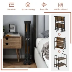 Tangkula 2-Tier Folding Bar Cart Kitchen Serving Island Utility Cart Storage Shelves 11 Tangkula 2-Tier Folding Bar Cart Kitchen Serving Island Utility Cart Storage Shelves -Furniture Haven Shop GUEST 3c3ec253 32b2 4588 b779 247f800dd9b2