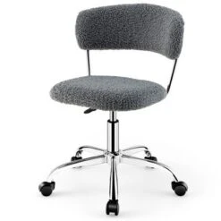 Costway Computer Desk Chair Adjustable Faux Fur Office Chair Swivel Vanity Chair -Furniture Haven Shop GUEST 3c4a9071 758a 4776 86e1 ec43e11de981
