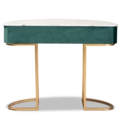 1 Drawer Beale Velvet Upholstered And Brushed Console Table Green/Gold - Baxton Studio 11 1 Drawer Beale Velvet Upholstered And Brushed Console Table Green/Gold - Baxton Studio -Furniture Haven Shop GUEST 3cc11785 f9c4 44d0 8f98 100c99fb5286
