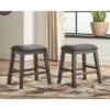 Set Of 2 Caitbrook Upholstered Counter Height Barstool Dark Gray - Signature Design By Ashley