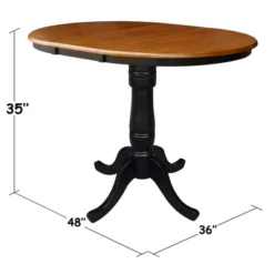 36" Round Counter Height Dining Table With 12" Leaf - International Concepts