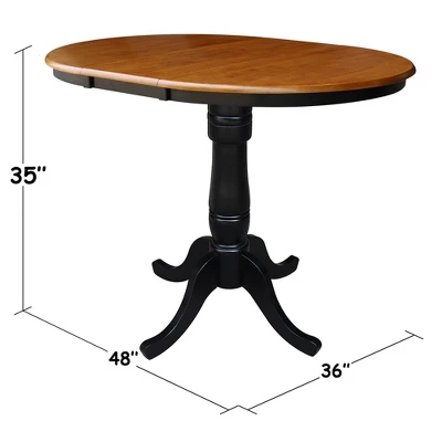 36" Round Counter Height Dining Table With 12" Leaf - International Concepts 1 36" Round Counter Height Dining Table With 12" Leaf - International Concepts