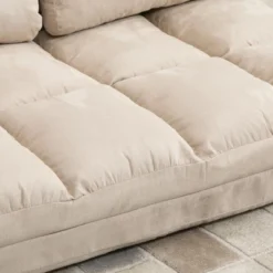 HOMCOM Convertible Floor Sofa Chair, Folding Upholstered Couch Bed, Adjustable Guest Chaise Lounge With Metal Frame And 2 Pillows -Furniture Haven Shop GUEST 3f078bdc c397 4616 aa55 fd6b8b6dfa6a