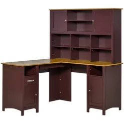 HOMCOM L-Shaped Computer Desk With Storage Shelves, Home Office Desk With Drawers And Cabinets -Furniture Haven Shop GUEST 3f1f7a09 8506 4023 840b 0fb3b284a4fa