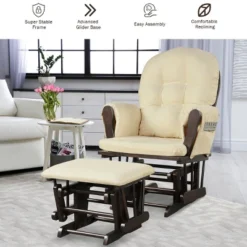 Costway Glider And Ottoman Cushion Set Wood Baby Nursery Rocking Chair Beige 17 Costway Glider And Ottoman Cushion Set Wood Baby Nursery Rocking Chair Beige -Furniture Haven Shop GUEST 3f30a5b9 8880 474b b5f4 2a5b261bbbd7
