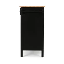 Byway Contemporary Kitchen Cart With Wheels Black/Natural - Christopher Knight Home -Furniture Haven Shop GUEST 3fba8a50 be48 4b3e a424 f99e40a00221