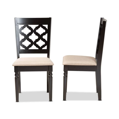 2pc Ramiro Fabric And Wood Dining Chairs Set - Baxton Studio 2 2pc Ramiro Fabric And Wood Dining Chairs Set - Baxton Studio - Image 2