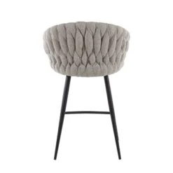 26" Braided Matisse Counter Height Barstool With Faux Leather And Fabric - LumiSource -Furniture Haven Shop GUEST 4197d6e8 ab1c 4886 b5e0 f09a4c3a9cb5