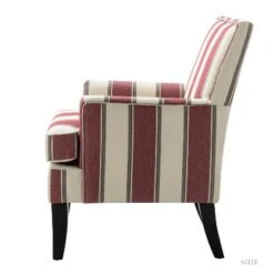 Set Of 2 Sara Upholstered Accent Arm Chair With Nail Head Trim | Karat Home-Stripe Red -Furniture Haven Shop GUEST 42d31534 8d42 4576 a11b 10fbd7854e28