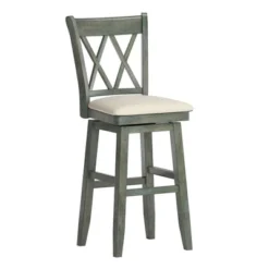29" South Hill Double X Back Wood Swivel Height Barstool - Inspire Q -Furniture Haven Shop GUEST 42ffa654 70f0 454f 8144 5febc14d8521