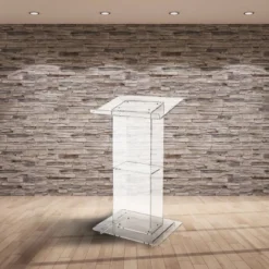 Lectern With Shelf Clear Acrylic - Hampden Furnishings -Furniture Haven Shop GUEST 43a97610 72b5 470a a671 a3e3866091a1