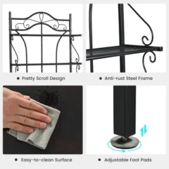 Costway 5-Tier Metal Kitchen Bakers Rack Microwave Storage Rack Oven Stand With Wine Organizer 12 Costway 5-Tier Metal Kitchen Bakers Rack Microwave Storage Rack Oven Stand With Wine Organizer -Furniture Haven Shop GUEST 43bd73a8 ef85 4a87 8684 000c1e4425a9