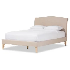 Fannie French Classic Modern Style Linen Fabric Platform Bed - Full - Baxton Studio -Furniture Haven Shop GUEST 43c9be01 7845 48ae a2a3 4534f736698c
