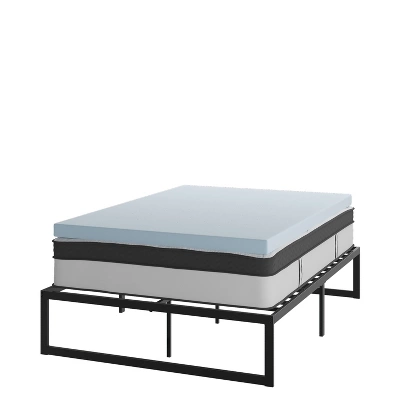 Flash Furniture 14 Inch Metal Platform Bed Frame With 12 Inch Pocket Spring Mattress In A Box And 3 Inch Cool Gel Memory Foam Topper 16 Flash Furniture 14 Inch Metal Platform Bed Frame With 12 Inch Pocket Spring Mattress In A Box And 3 Inch Cool Gel Memory Foam Topper - Image 16