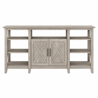 Key West Tall TV Stand For TVs Up To 70" Washed Gray - Bush Furniture 3 Key West Tall TV Stand For TVs Up To 70" Washed Gray - Bush Furniture - Image 3