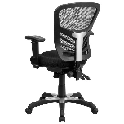 Emma And Oliver Mid-Back Black Mesh Multifunction Ergonomic Office Chair With Adjustable Arms 6 Emma And Oliver Mid-Back Black Mesh Multifunction Ergonomic Office Chair With Adjustable Arms - Image 6