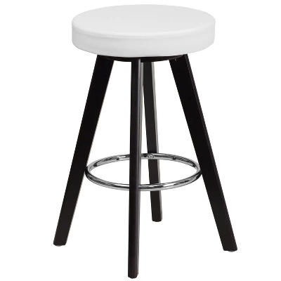 Merrick Lane Contemporary Counter Stool With Retro 4-Point Wood Legs And Metal Footrest 5 Merrick Lane Contemporary Counter Stool With Retro 4-Point Wood Legs And Metal Footrest - Image 5