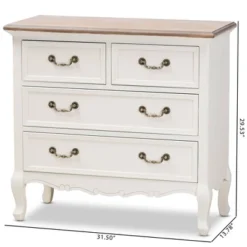 Amalie 4 Drawer Accent Dresser White/Oak - Baxton Studio -Furniture Haven Shop GUEST 49f23f78 9a93 46af a965 113707fe3fca