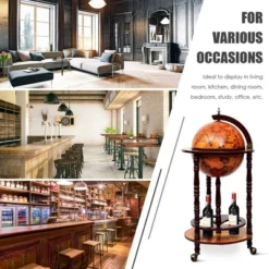 Costway 17.5'' Wood Globe Wine Bar Stand 16th Century Italian Rack Liquor Bottle Shelf 14 Costway 17.5'' Wood Globe Wine Bar Stand 16th Century Italian Rack Liquor Bottle Shelf -Furniture Haven Shop GUEST 4a38a66a 977f 424d b71f 31e15fe7de9e