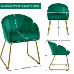 Yaheetech Velvet Armchair Accent Chair With Metal Legs For Living Room/Bedroom -Furniture Haven Shop GUEST 4a7003f7 b4e4 4f29 8d5c 76891b529f08