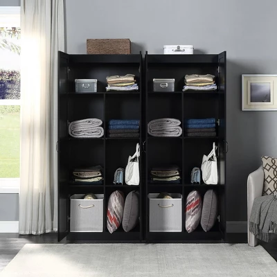 Set Of 2 Hopkins Modern 7 Shelf Freestanding Storage Closets - Manhattan Comfort 2 Set Of 2 Hopkins Modern 7 Shelf Freestanding Storage Closets - Manhattan Comfort - Image 2